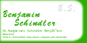 benjamin schindler business card